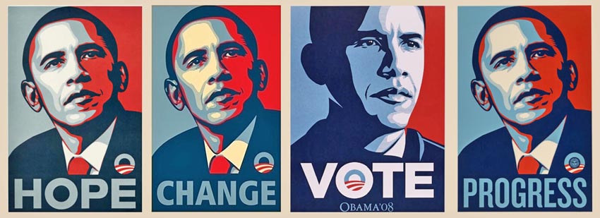 Hope, Change, Vote, Progress