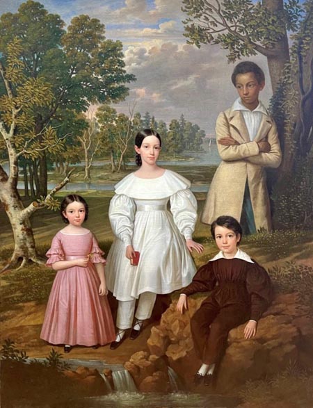 Belizaire & the Frey Children, 1837, oil on canvas by Jacques Amans