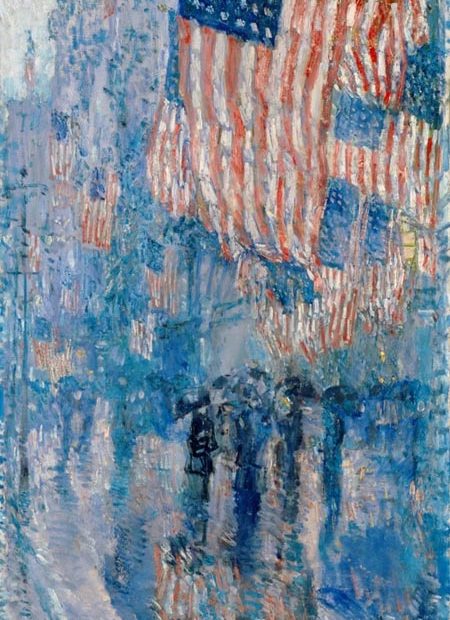 The Avenue in the Rain, oil on canvas by Childe Hassam